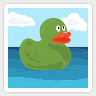 Green Rubber Duck Sticker